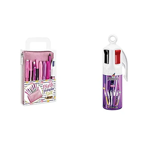 BIC 962612 – Penna a sfera viola & Pink & Purple Set - 1 Astuccio, 2 Penne a Sfera/1 Penna...