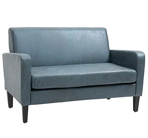 Homcom - Divano doppio imbottito in tessuto Loveseat, design compatto, moderno, antiscivol...