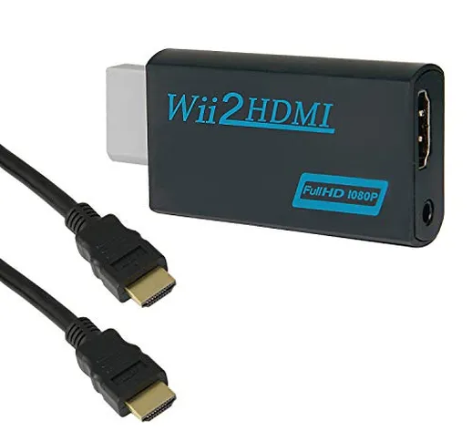 Goldoars Convertitore da Wii a HDMI Adattatore Wii a HDMI 720P/1080P e jack audio da 3,5 m...