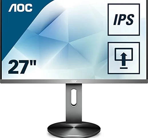 AOC I2790PQU Monitor da 23.8" IPS, Frameless, FHD 1920x1080, 4 msec., 1  VGA, 1 HDMI, 1 DP...