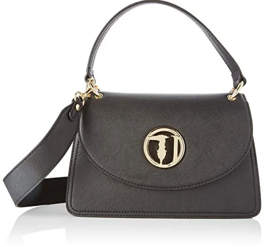 Trussardi Jeans Sophie Cross Body MD Ecoleathe, Borsa a Tracolla Donna, Nero (Black), 18x1...