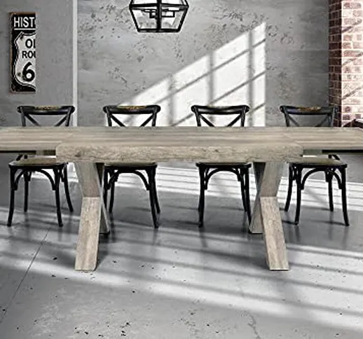 Milani Home s.r.l.s. Tavolo da Pranzo Moderno di Design Allungabile Cm 90 X 180/230/280 In...