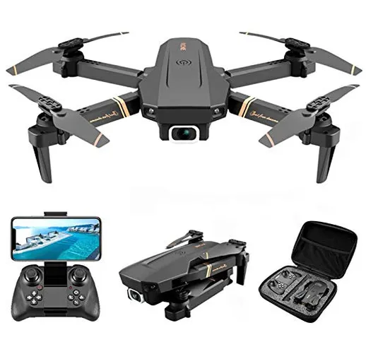 BAHER V4 RC Drone - 4K 1080P HD Dual Camera WiFi Pieghevole Quadcopter con La Wide Angle F...