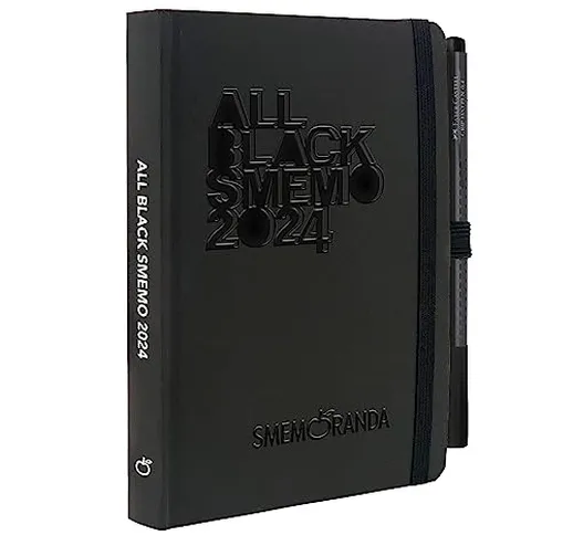 Smemoranda All Black - Diario Agenda Giornaliera 2023-2024, 13 Mesi, Settembre 23 - Settem...