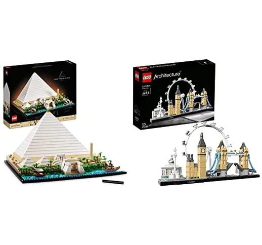 LEGO 21058 Architecture La Grande Piramide di Giza, Decorazione per la Casa & 21034 Archit...