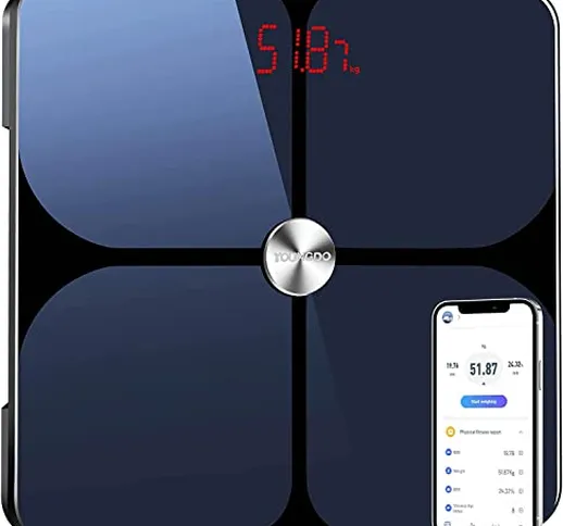 Bilancia Pesapersone Digitale Professionale con 19 Indici Corporale,YOUNGDO ITO Bilancia P...