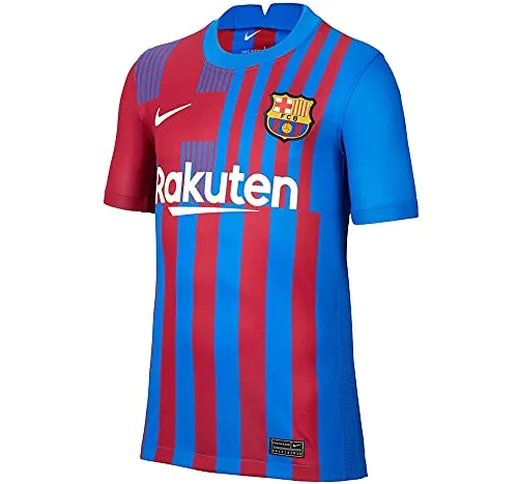 Nike - FC Barcelona Stagione 2021/22 Maglia Home Attrezzatura da gioco, S bambino, Unisex