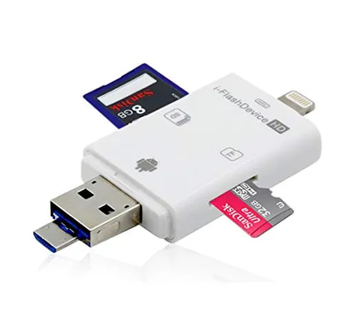 3 in 1 lettore di schede SD adattatore per iPhone/iPad/Mac/PC/Android dispositivi con Ligh...