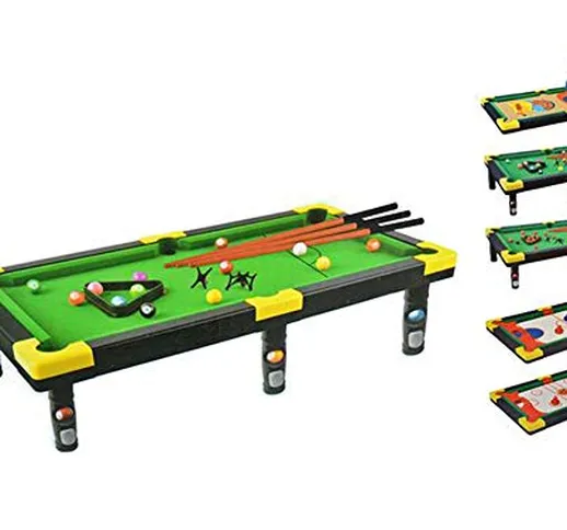 Vetrineinrete® Gioco da Tavolo 5 in 1 Portatile Basket Tavolo Biliardo Snooker Biliardo Po...