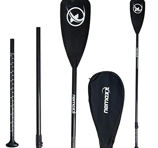 Nemaxx Pagaia Professional 100% Carbon Speed 3 Pezzi per SUP - Stand Up Paddle Board, Barc...