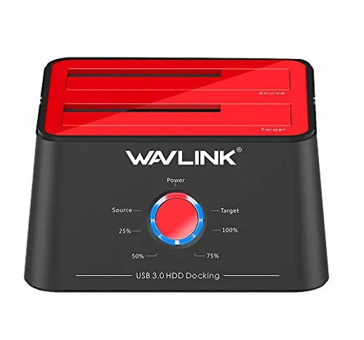 WAVLINK - Docking station per disco rigido esterno USB 3.0 a SATA I/II/III Dual-Bay per HD...