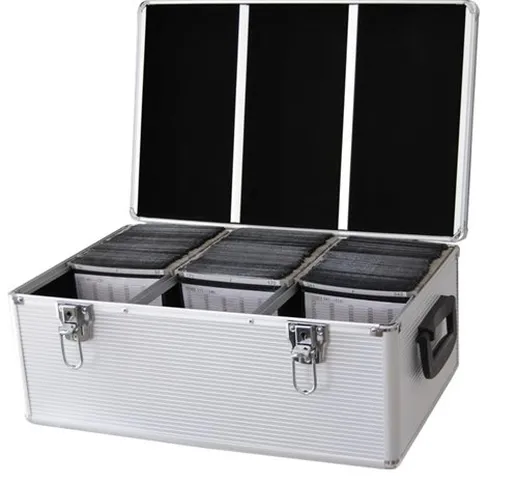 DynaSun CD510 PRO DJ Storage Box per CD/Dvd MP3 con Casse e Lock Fits x 510 in Alluminio