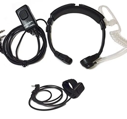 X-19-K LARINGOFONO A TUBO ACUSTICO CON PTT PER KENWOOD/POLMAR-BAOFENG-WOUXUN