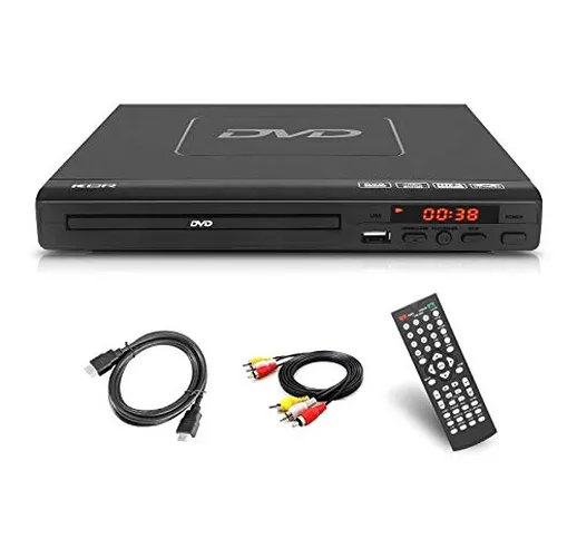 Lettore dvd per televisore,Lettore dvd-1/2/3/4/5/6 dischi multi-regione,Porta USB,HDMI e u...