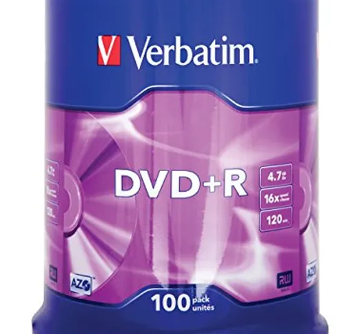 DVD+R Verbatim 16x Speed, confezione da 100