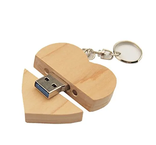 FeliSun Cuore in legno personalizzato USB3.0 Flash Drive Pendrive 128GB 64 GB 32 GB 16 GB...