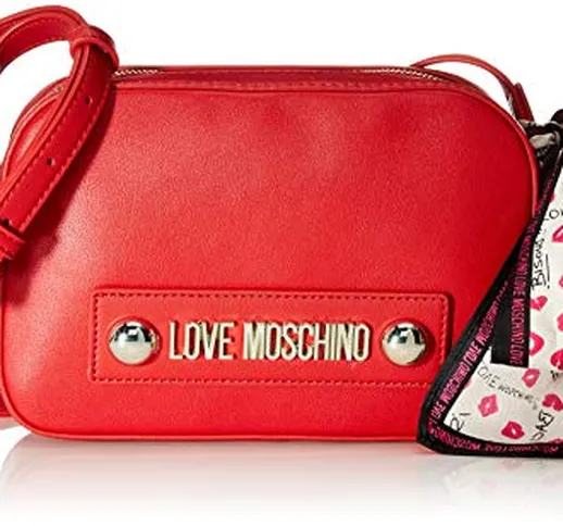 Love Moschino Borsa Natural Grain Pu, Tracolla Donna, (Rosso), 15x6x22 cm (W x H x L)