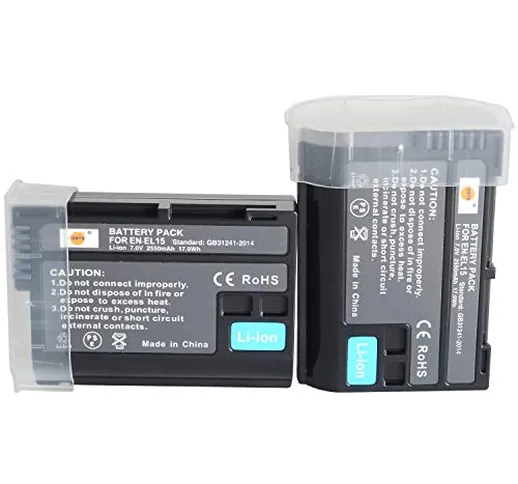 DSTE - Batteria di ricambio EN-EL15, compatibile con Nikon 1 V1, D7200, D7100, D750, D600,...