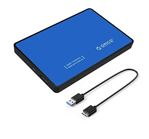 ORICO Case Esterno USB 3.0 per Hard Disk SATA III da 2,5'' per HDD o SSD - Blu