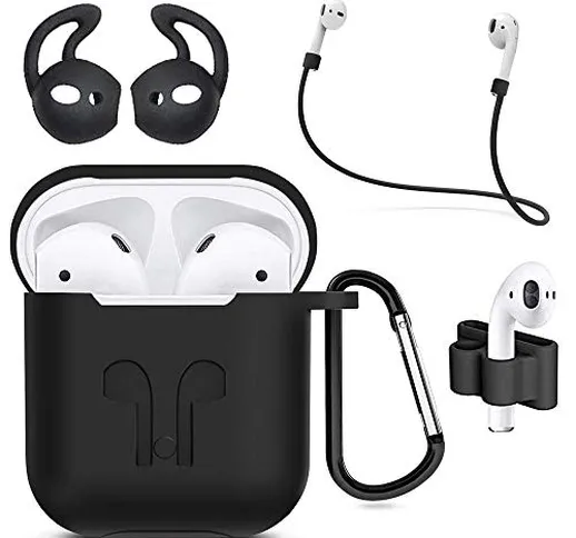 MMOBIEL Custodia antiurto in silicone compatibile con AirPods 1/2 Cover protettivo Skin 6i...