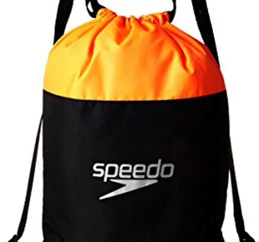 Speedo Pool Bag Au, Borsa Unisex Adulto, Multicolore (Black/Fluo Orange), Taglia Unica