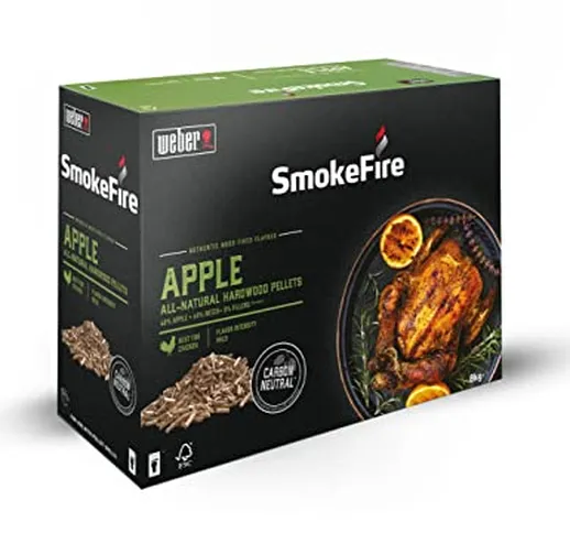 Weber SmokeFire - Pellet di legno duro | Pellet da cucina per pollo, scatola da 8 kg, barb...