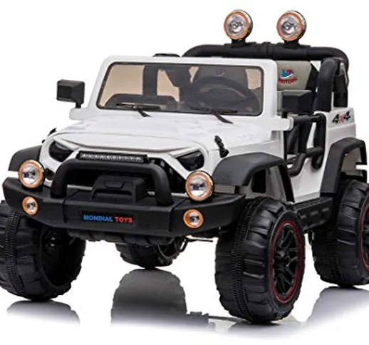 Mondial Toys Auto ELETTRICA 12V per Bambini 2 POSTI Maxi Fuoristrada con Telecomando 2.4G...