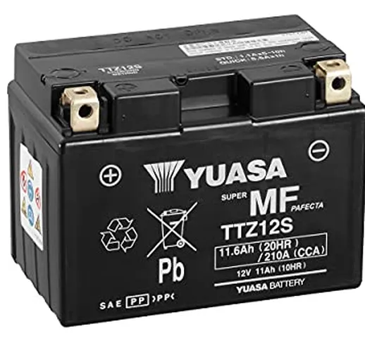 Batteria moto Yuasa TTZ12S AGM - Senza manutenzione - 12 V 11 Ah - Dimensioni: 150 x 87 x...