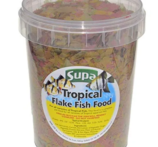 SUPA Acquario Pesce Cibo Tropicale Flake, 1 litro | Premium Quality Nutritious Fish Food |...