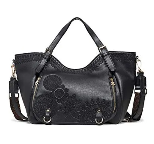 Desigual Bag Dark Amber Rotterdam Women, Borse a spalla Donna, Nero (Negro), 31 x 30 x 15....