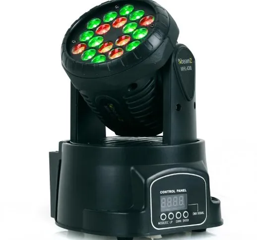 Beamz MHL-108 moving head mini effetto luce LED multicolore discoteca testa mobile (18 pot...