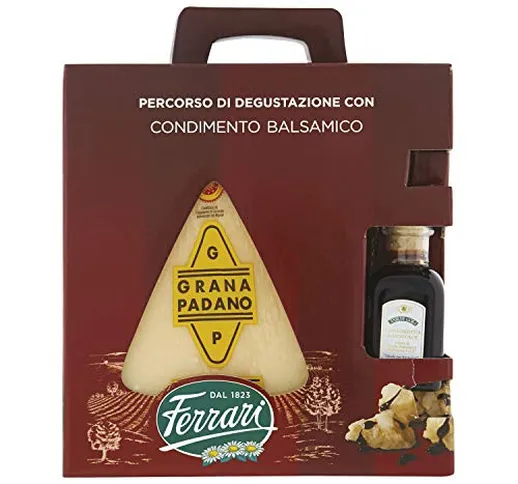 iFERRARI - CONFEZIONE REGALO GRANA PADANO DOP 16 MESI GR 400 +ACETO BALSAMICO ANTICHI COLL...