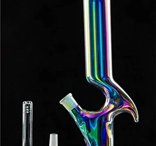 Bong per fumatori, 14,5 mm, colore arcobaleno, spesso riciclatore colorato per tubo dell'a...