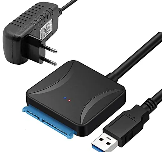 Mueuton Adattatore SATA USB 3.0, Cavo adattatore per disco rigido SATA III per HDD/SSD da...