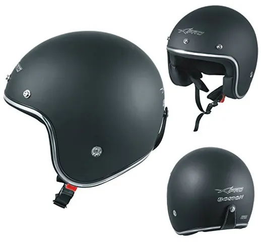 Casco Moto Jet Omologato ECE 22-05 Nero Opaco custom scooter naked taglia S