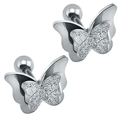 Daawqee Orecchini, NEW Butterfly Earrings Rose Gold Color Stainless Steel Stud Earrings Fo...