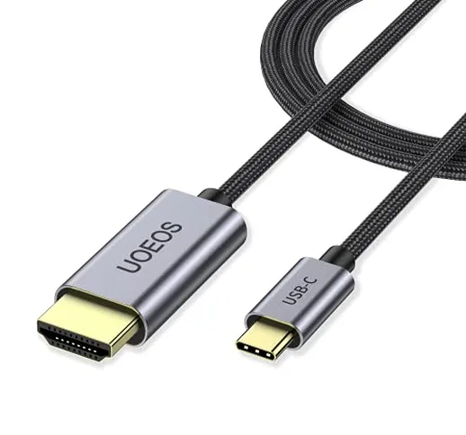 Cavo adattatore Uoeos USB C a HDMI, USB tipo C a HDMI intrecciato 4K a 60 Hz, cavo 1,8 m (...