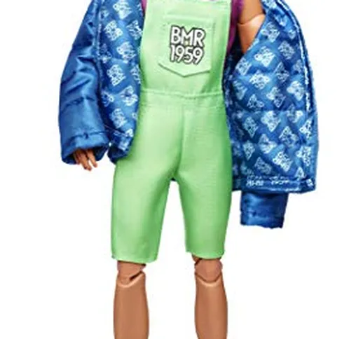 Barbie BMR1959 Ken con Giacca e Tuta Fluorescente, Bambola Snodata, GHT96