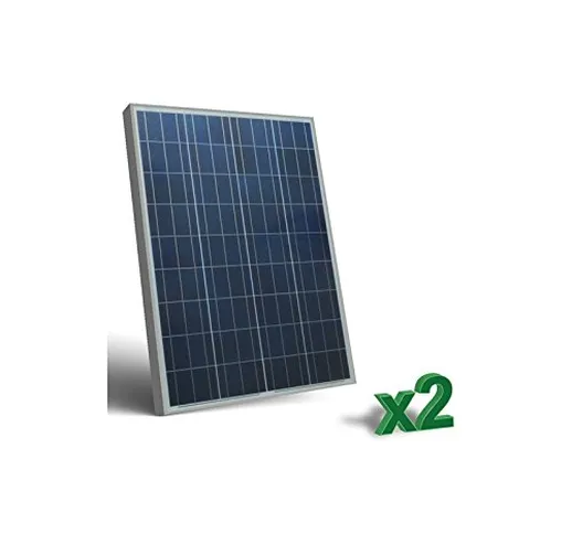 Peimar - Set 2 x Pannelli Solari Fotovoltaico 100W 12V tot. 200W Camper Barca Baita - SET2...