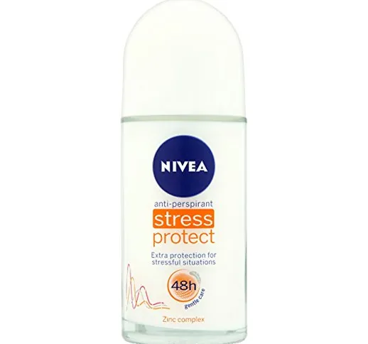 Nivea - 3 deodoranti da donna roll-on "Stress Protect", 50 ml