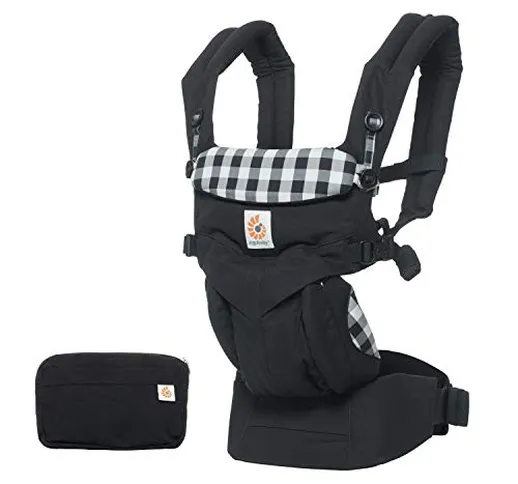 Ergobaby Marsupio Neonati Ergonomico, Gingham Omni 360 4-Posizioni, Marsupio Bambino a 20k...