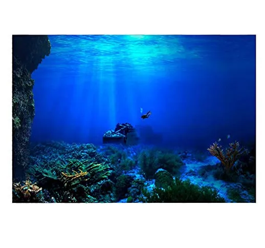 Acquario Sfondo HD Sottomarino Coral Reef Foto Carta da Parati Acquario Pesce Mare Murale...