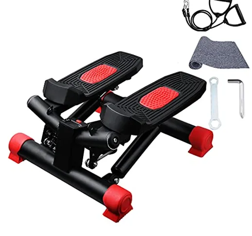 Sinbide Stepper Fitness 2 in 1 con Manubrio Elastico e Schermo Multifunzione, Mini Stepper...