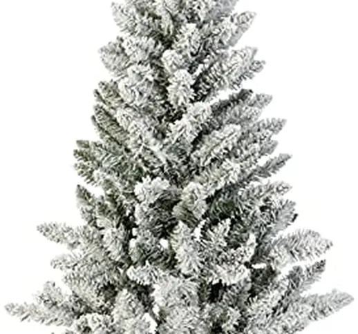 Amazon Basics - Albero di Natale innevato artificiale, 198 estremità di rami con supporto...