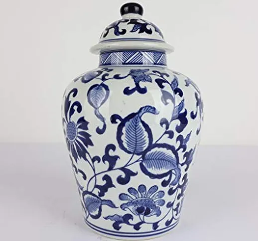 Yajutang - Vaso in Porcellana Cinese con Coperchio, Altezza 27 cm, Ø 17 cm