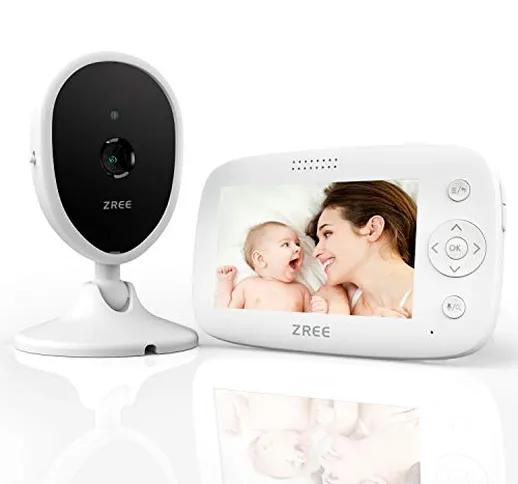 Baby Monitor Video, ZREE 4,3” Monitor Wireless Radioline Neonati con Video, Audio Telecame...