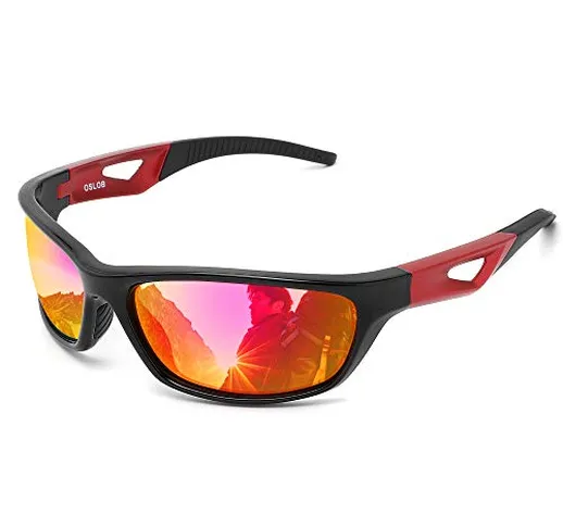 OSLOB occhiali da sole polarizzati di sport per le donne gli uomini in bicicletta in corso...