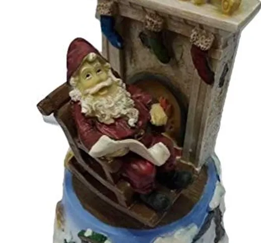 il mondo di carillon 50098 Carillon Babbo Natale con Movimento DONDOLANTE sulla Sedia Musi...