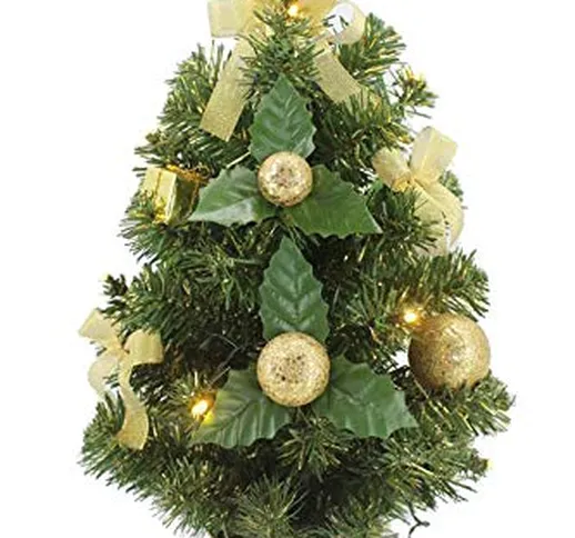 Krystal 50 cm decorato completamente decorato albero di Natale artificiale con 10 LED e de...