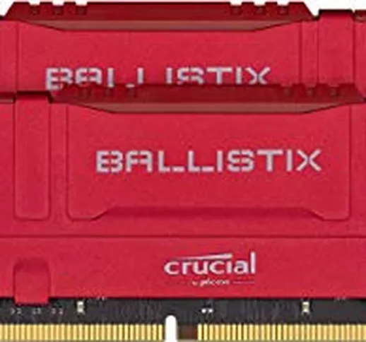 Crucial Ballistix BL2K32G32C16U4R 3200 MHz, DDR4, DRAM, Memoria Gaming Kit per Computer Fi...